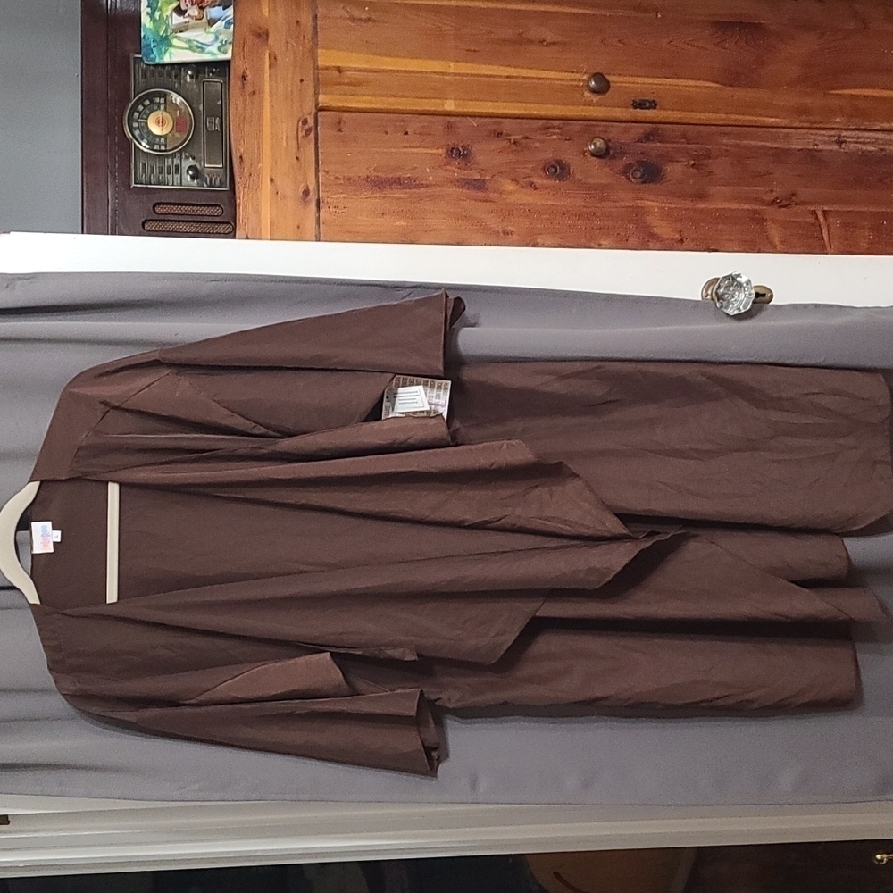 NWT‎ LuLaRoe Kimono Duster Shirley Chocolate Brown Size L